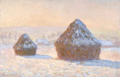 Meules, effet de neige, matin - Claude Monet